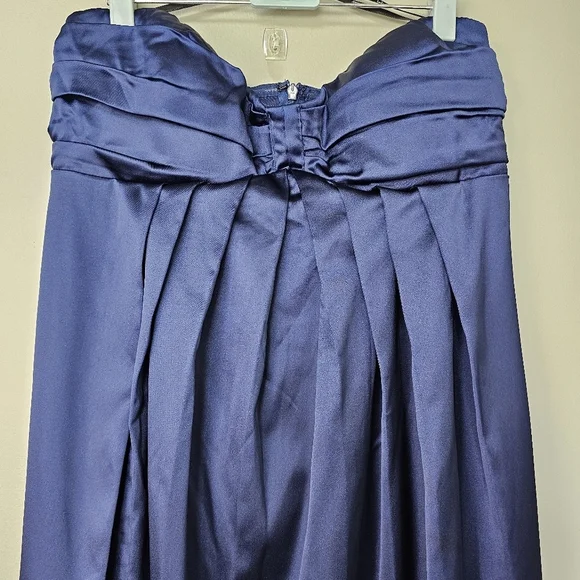 Lulus Memorable Entrance Dark Blue Strapless Satin Maxi Dress, Size XL - Picture 7 of 10